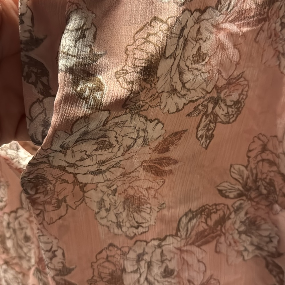 KUT from the Cloth quality Light Pink Floral transparent Ladies Long Sleeve top